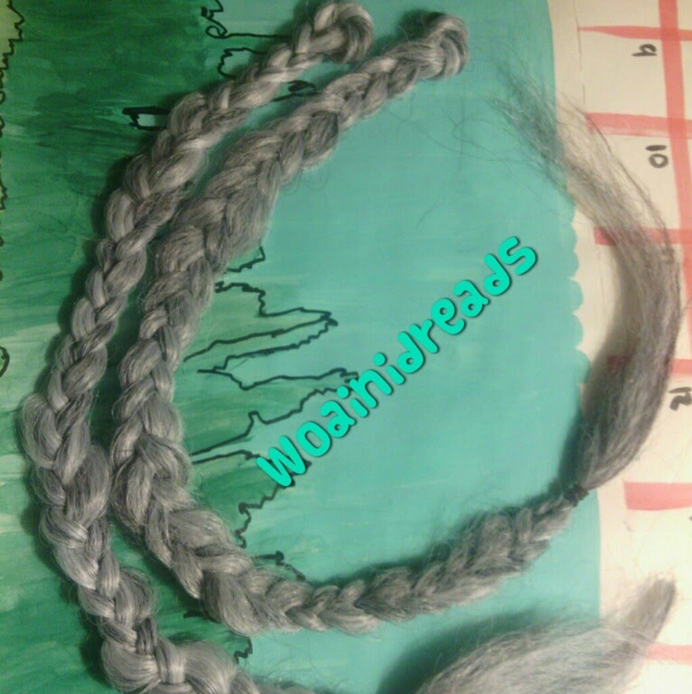 4 Grey Braids Synthetic Dreads Dreadlock Long Goth